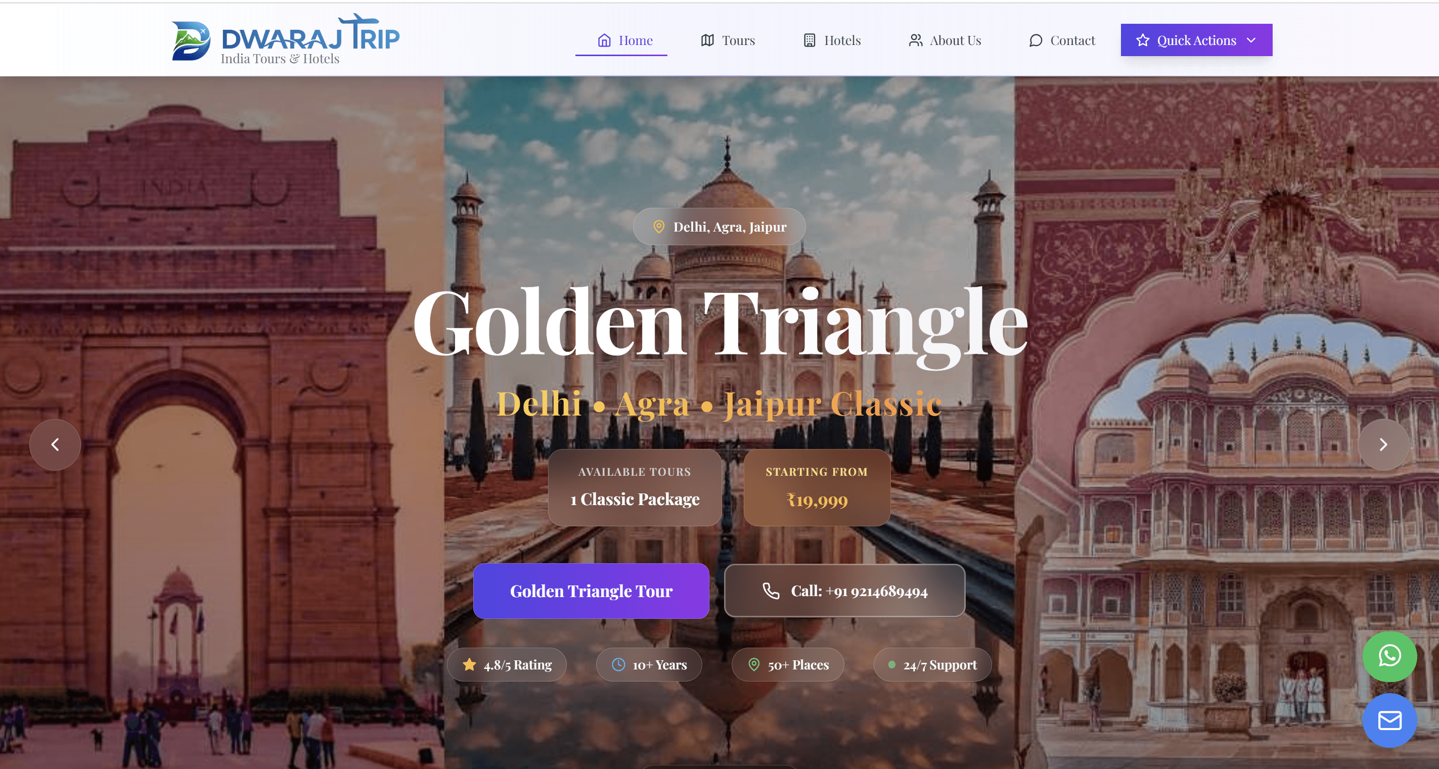 DwarajTrip - Full Stack Booking